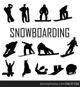 Snowboarder man silhouette. Vector illustration. EPS 10.