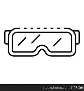 Snowboarding glasses icon. Outline snowboarding glasses vector icon for web design isolated on white background. Snowboarding glasses icon, outline style