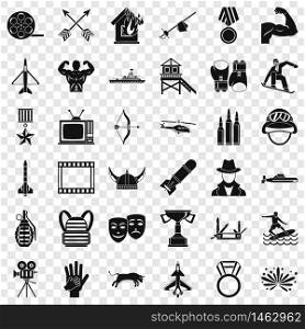 Snowboarding icons set. Simple style of 36 snowboarding vector icons for web for any design. Snowboarding icons set, simple style
