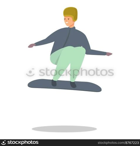 Snowboarding jump icon cartoon vector. Sport school. Active instructor. Snowboarding jump icon cartoon vector. Sport school