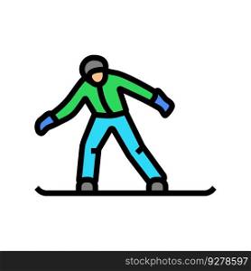 snowboarding winter season color icon vector. snowboarding winter season sign. isolated symbol illustration. snowboarding winter season color icon vector illustration