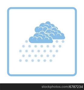 Snowfall icon. Blue frame design. Vector illustration.