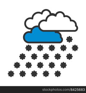 Snowfall Icon. Editable Bold Outline With Color Fill Design. Vector Illustration.
