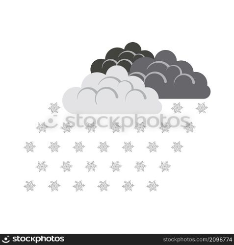 Snowfall Icon. Flat Color Design. Vector Illustration.