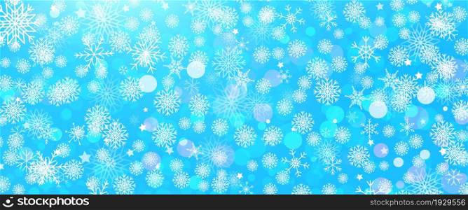 Snowfall Isolated on Holiday Blue Background in Realistic Style. Vector Snowflake Fantasy Wallpaper.. Snowfall Isolated on Holiday Blue Background in Realistic Style. Snowflake Fantasy Wallpaper.