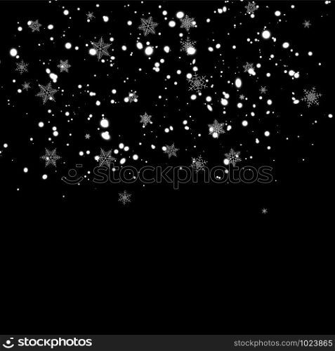 Snowfall, snowflakes in different shapes and forms. Snowflakes, snow background. Christmas snow for the new year. Snowfall, snowflakes in different shapes and forms. Snowflakes, snow background. Christmas snow for the new year.