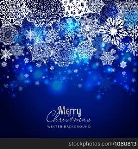 Snowflake background. Vector holiday backdrop. Snowflake background