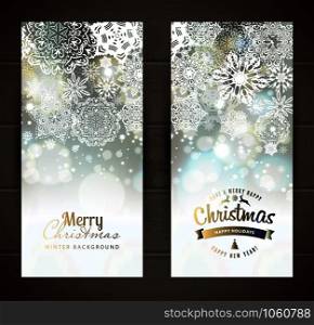 Snowflake backgroundset of christmass banners. Vector holiday backdrop.. Snowflake backgroundset of christmass banners.