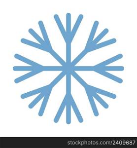 Snowflake blue icon, simple flat illustration silhouette of snowflake
