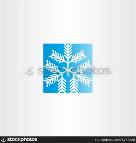 snowflake blue square icon ice symbol