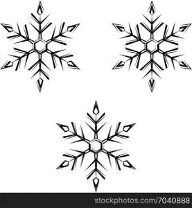 Snowflake Calligraphic, Snow, Ice Crystal Shape Vector Art Illustration