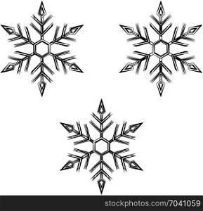 Snowflake Calligraphic, Snow, Ice Crystal Shape Vector Art Illustration