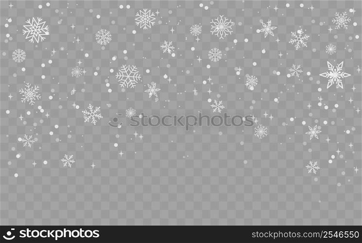 Snowflake. Christmas winter background with falling snow flake on overlay transparent texture, christmas snowfall glitter. Cold season effect, snowy frost winter backdrop, vector isolated pattern. Snowflake. Christmas winter background with snow flake on overlay transparent texture, christmas snowfall glitter. Cold season effect, snowy frost winter backdrop, vector isolated pattern