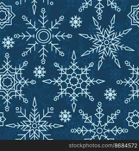 Snowflake Cool Winter Snow Seamless Pattern Background