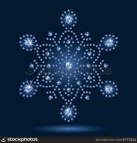 Snowflake diamond on a black background