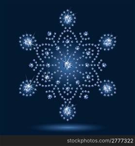 Snowflake diamond on a black background
