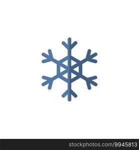 Snowflake. Flat color icon. Isolated weather vector illustration