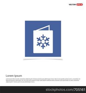 Snowflake flat icon - Blue photo Frame