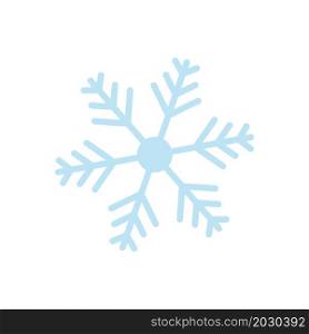 Snowflake freeze winter blue white simple icon