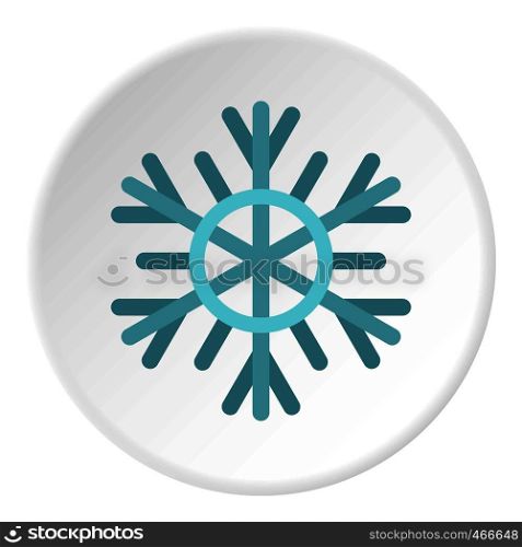 Snowflake icon in flat circle isolated on white background vector illustration for web. Snowflake icon circle