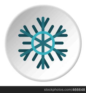 Snowflake icon in flat circle isolated on white background vector illustration for web. Snowflake icon circle