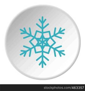 Snowflake icon in flat circle isolated vector illustration for web. Snowflake icon circle