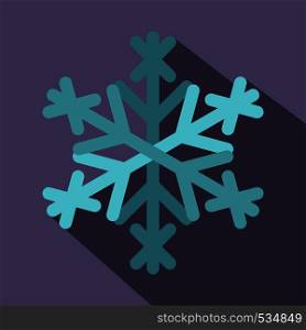 Snowflake icon in flat style with long shadows. Snowflake icon, flat style