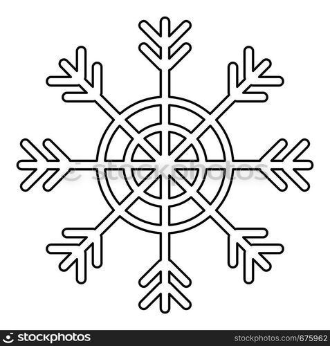 Snowflake icon. Outline illustration of snowflake vector icon for web. Snowflake icon, outline style.