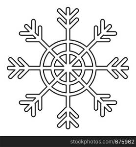Snowflake icon. Outline illustration of snowflake vector icon for web. Snowflake icon, outline style.