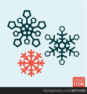 Snowflake icon set. Snowflake icon. Snowflake logo. Snowflake symbol. Snow flake icon isolated. Winter symbol icon minimal design. Vector illustration.