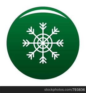 Snowflake icon. Simple illustration of snowflake vector icon for any design green. Snowflake icon vector green