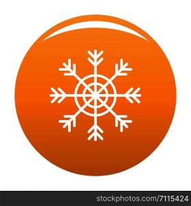 Snowflake icon. Simple illustration of snowflake vector icon for any design orange. Snowflake icon vector orange