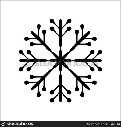 Snowflake Icon, Snow Vector Art Illustration