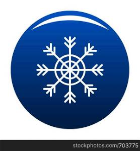 Snowflake icon vector blue circle isolated on white background . Snowflake icon blue vector