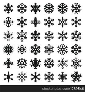 Snowflake icons set. Simple set of snowflake vector icons for web design on white background. Snowflake icons set, simple style