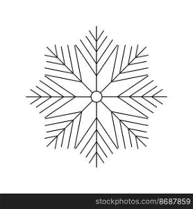 snowflake, isolated on a white background. Trendy outline symbol. line style. Merry Christmas. Happy New Year. Winter. . snowflake, isolated on a white background. Trendy outline symbol. line style. Merry Christmas. Happy New Year. Winter. Vector illustration.