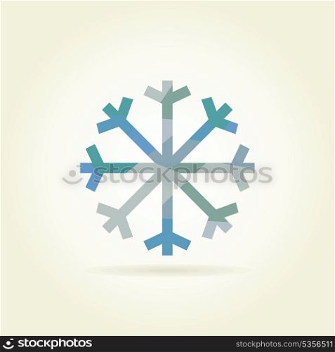 Snowflake on a grey background. A vector illustration