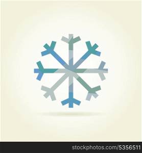 Snowflake on a grey background. A vector illustration