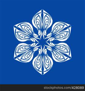 Snowflake ornament icon. Simple illustration of snowflake ornament vector icon for web. Snowflake ornament icon, simple style