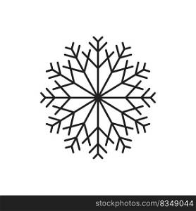 Snowflake outline icon isolated on white background. Decorative element for Christmas and New Year design.Vector illustration.