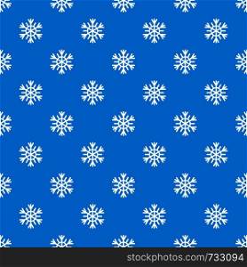 Snowflake pattern repeat seamless in blue color for any design. Vector geometric illustration. Snowflake pattern seamless blue