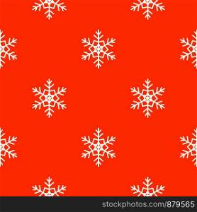 Snowflake pattern repeat seamless in orange color for any design. Vector geometric illustration. Snowflake pattern seamless