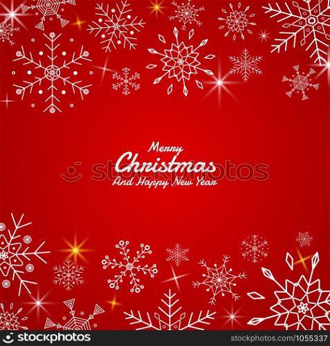 Snowflake red background design shine light with space for your text. vector illustration