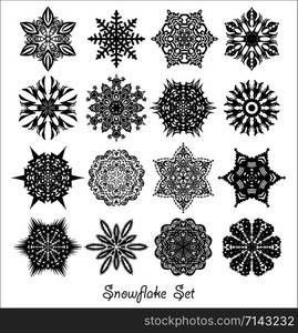 Snowflake set.. Christmas and new year background.