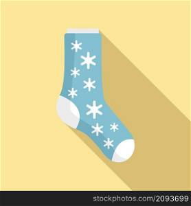 Snowflake sock icon flat vector. Cotton design. High sock. Snowflake sock icon flat vector. Cotton design