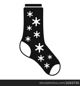 Snowflake sock icon simple vector. Cotton design. High sock. Snowflake sock icon simple vector. Cotton design