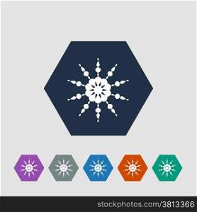 Snowflake vector flat icon islolated on grey background