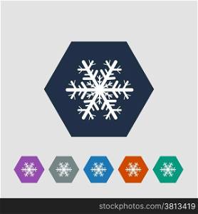 Snowflake vector flat icon islolated on grey background