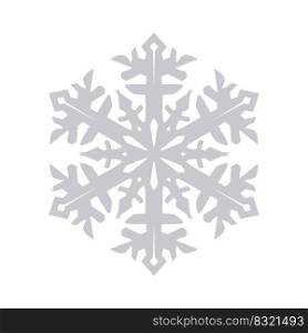 Snowflake vector graphics on a white background cut out of paper , 6 rays.