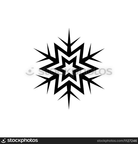 Snowflake vector icon. Black snowflake icon isolated on white background. Snowflake vector icon. Black snowflake icon